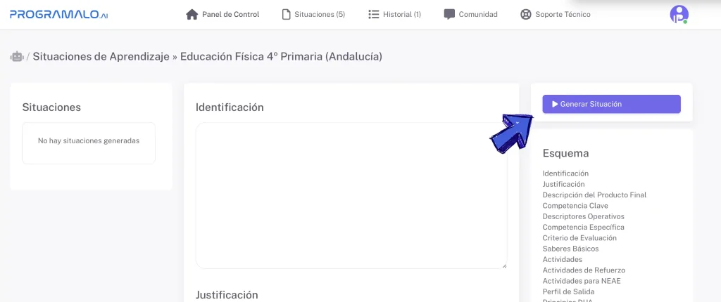 pulsar boton generar situaciones